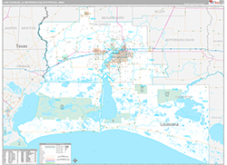 Lake Charles Metro Area Wall Map Premium Style 2026